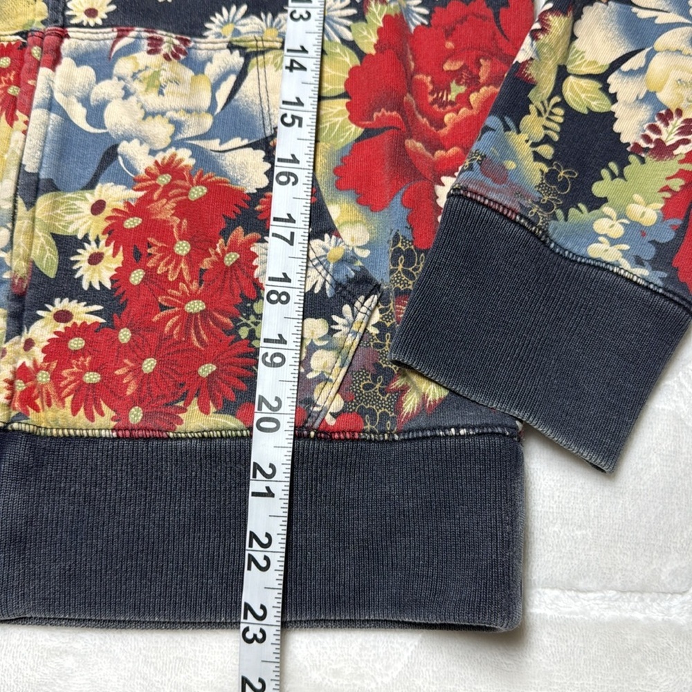 Lucky Brand Y2K Asian Floral Zip Hoodie Boho Retro S Vintage Fashion Streetwear - Picture 10 of 10